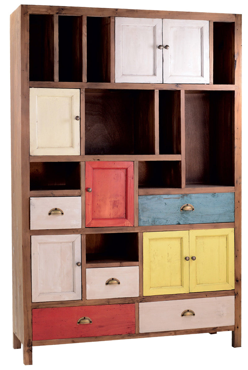 Libreria in Legno di Cedro Multicolor