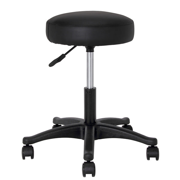 Sgabello Estetista Girevole Seduta Imbottita 10cm in Ecopelle Salone Studio Nero sconto