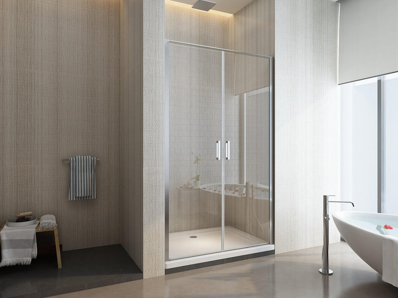 Porta Parete Doccia 85 cm 2 Ante Battenti in Cristallo 6mm H190 Saloon Seconda Scelta