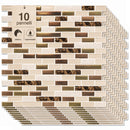 Set 10 Pannelli Adesivi Piastrelle da Parete 30,5 cm Decoro Mosaico Mattoncini in PVC Marrone      