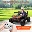 Macchina Elettrica per Bambini UTV 12V con Cintura Telecomando Sospensioni USB 3-6 km/h Marrone      