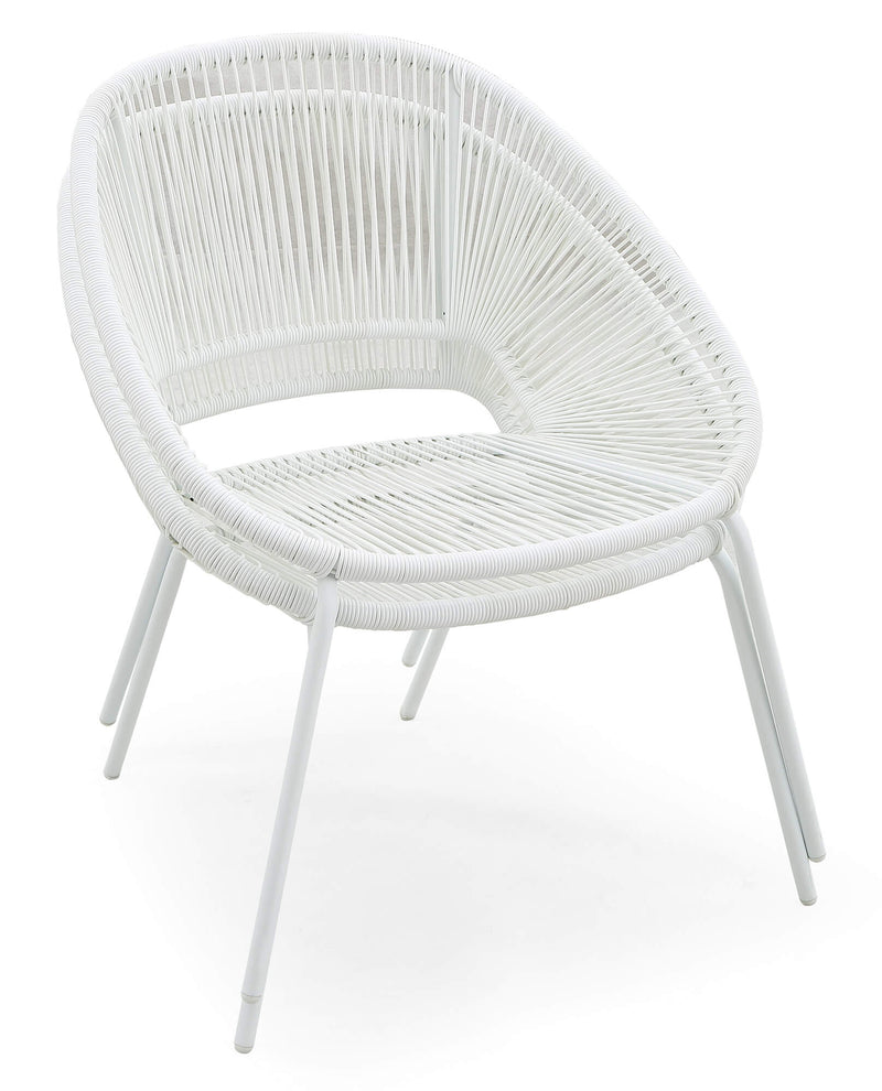 Set Tavolino e 2 Sedie da Giardino in Acciaio Kraus Michelangelo Bianco