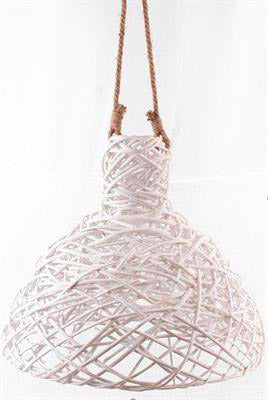 Paralume a Sospensione Ø41xH36 cm in Vimini Bianco acquista