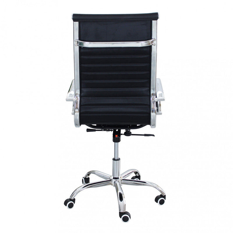 Poltrona da Ufficio Isabelle 60x60x115/125 h cm in Poliuretano Nero