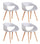 Set 4 Sedie in Polipropilene 45x71x60 cm Gambe in Faggio Fold Bianco