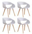 Set 4 Sedie in Polipropilene 45x71x60 cm Gambe in Faggio Fold Bianco
