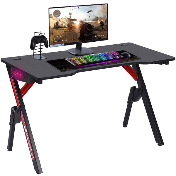 Scrivania Gaming Porta Pc Computer con Luci LED RGB e Tappetino Mouse Pad 80x30 acquista