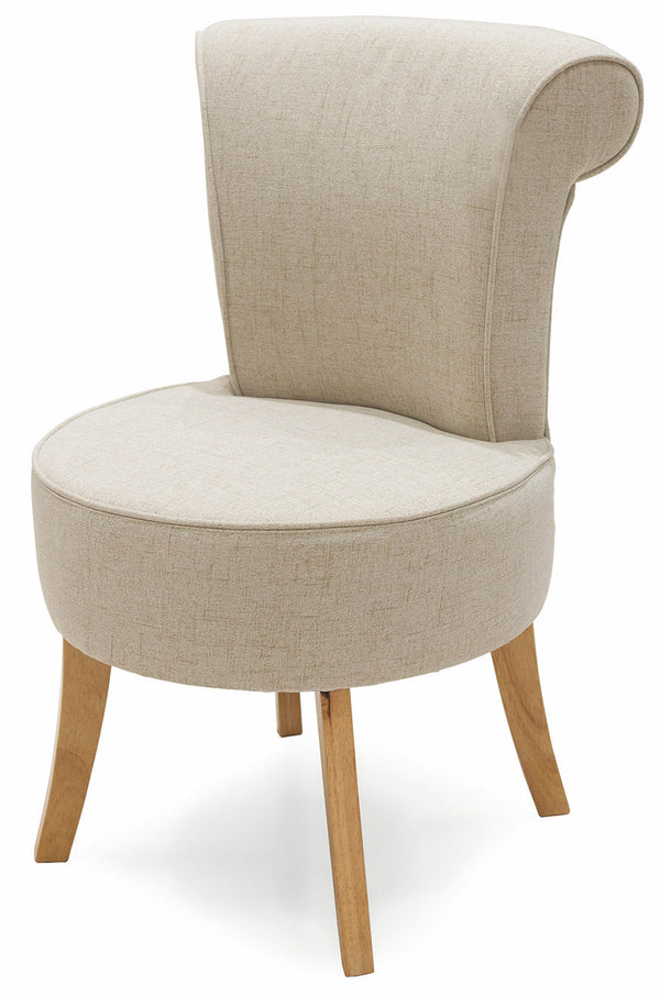 online Stuhl mit Stoff bezogen Holzbeine Soriani Ecru