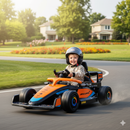 Macchina Elettrica per Bambini 12V Licenza McLaren F1 Team Nera e Arancione