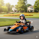 Macchina Elettrica per Bambini 12V Licenza McLaren F1 Team Nera e Arancione