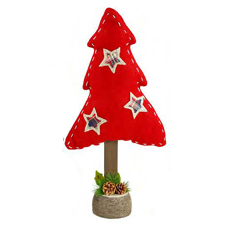 Mini Albero di Natale in panno rosso grande cm . 37x13,5 h 74