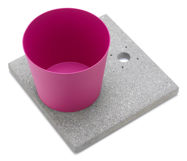 prezzo Base con Vaschetta per Fontane con Ghiera Piccola 40x40x5 cm in Cemento Belfer 42/BSE/4 Ciclamino