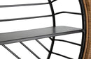 Mensola Rotonda da Parete 72,5x18x65 cm in Metallo e Rattan
