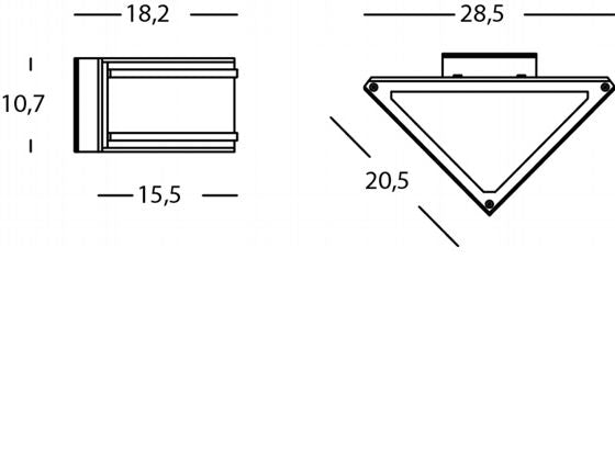 Lampada Applique Orizzontale Colore Bianco per Esterno Linea Three Livos