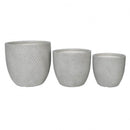Set 3 Vasi Mimosa in Fibra di argilla Grigio