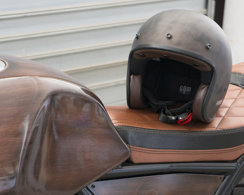 Casco Jet per Scooter CGM Challenge 170W Marrone Opaco Varie Misure