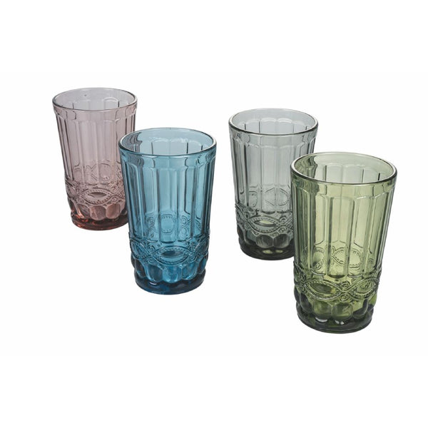 Set 4 Trinkgläser Nobilis in Glas Villa d'Este Home Tivoli 4 verschiedene Farben sconto