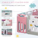 Box Recinto Attività per Bambini 149x155x64 cm in Plastica  Azzurro Bianco e Rosa