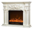 Camino Elettrico da Pavimento 102x120x33 cm Effetto Fiamma 1500W Savage mini Bianco