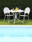 Tavolo da Giardino Rotondo Ø90cm in Acciaio Ivrea Bianco