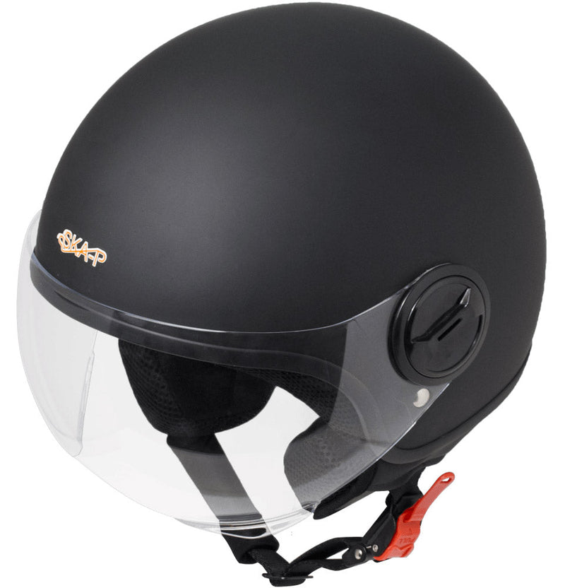 Casco Demi-Jet per Scooter Visiera Sagomata SKA-P 1 WH Wolli Bianco Metal