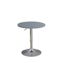 Tavolino Alto da Bar Tondo Ø60x70,5/91,5 cm Regolabile in Altezza Leon Grigio