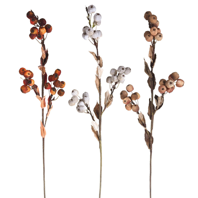 Set 4 Rami Artificiali con Bacche Altezza 80 cm 