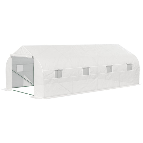 prezzo Serra per Piante Verticale 4 Ripiani 6x3x2m Rivestimento in PE Bianco
