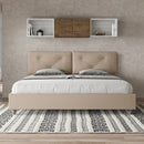 Letto Matrimoniale Imbottito in Similpelle Appia Large Tortora Varie Misure