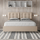 Letto Matrimoniale con Alzata Comoda Imbottito in Similpelle Annalisa Tortora Varie Misure