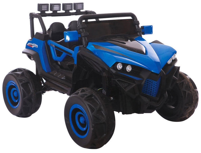 Macchina Elettrica per Bambini 2 Posti 12V Kidfun Fuoristrada 4x4 Blu