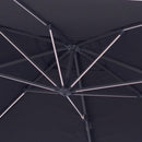 Ombrellone da Giardino Decentrato Ø3m in Alluminio con LED Florida Nero