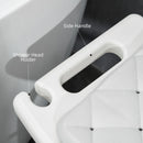 Sedia per Doccia con Altezza Regolabile Cuscino e Piedini Antiscivolo  in Alluminio Bianco