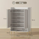 Scarpiera Salvaspazio per 24 Paia di Scarpe con 2 Ante 3 Ripiani Estraibili e Mensola Inferiore Bianco      