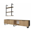 Parete attrezzata Zenon 180 cm porta tv e libreria rovere