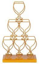 Porta Bottiglie Glass 6 Posti 31x12,7x53 cm in Ferro Oro