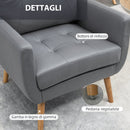 Sedia Imbottita 72x73x94 cm  in Tessuto Microfibra Grigia