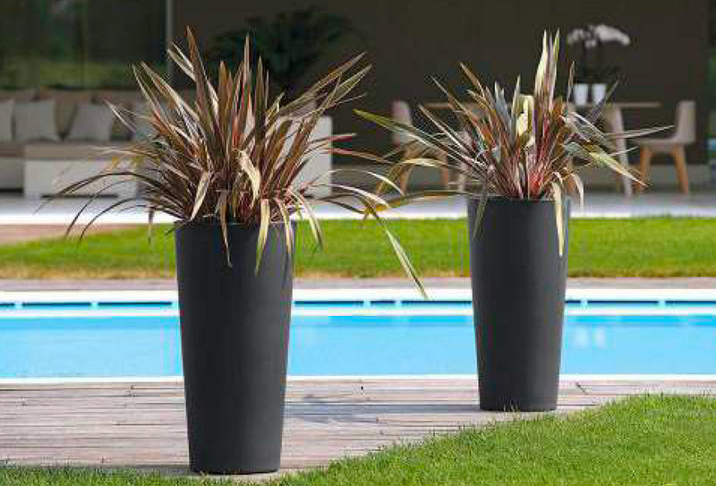 Vaso Ø37,5x102 cm in Resina Arkema Tondo 102 Verde Scuro