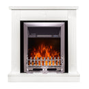 Camino Elettrico da Pavimento 86,5x82x25 cm Effetto Fiamma 2000W Donald & Galileo silver Bianco/nero