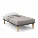 Letto Singolo con Rete Rivestita Microfibra Grigio Tessis Varie Misure