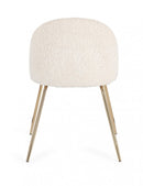 Set 4 Sedie 49x55x77 cm Tanya in Bouclè Oro e Avorio