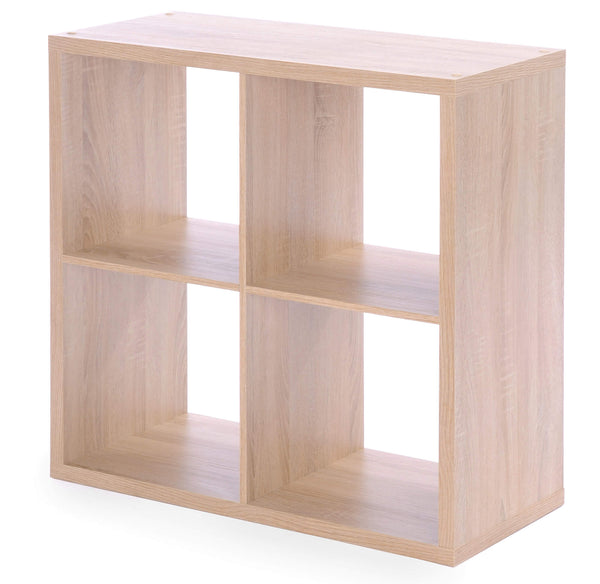 sconto Quadratisches Bücherregal mit 4 Fächern 77x33x77 cm Fumer Quadra-4B Eiche