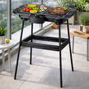 Barbecue Elettrico 2 in 1 da Tavolo e da Terra 2000 W con Supporto      