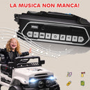 Macchina Fuoristrada per Bambini 99x66x68.5 cm con Fanali Clacson e Telecomando in PP e Metallo Bianco      