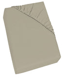 Lenzuolo Sotto con Angoli ed Elastico Tinta Unita Tortora Varie Misure