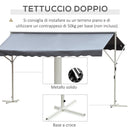 Tenda da Sole Autoportante 2,95x2,94 cm in Metallo e Poliestere Grigia