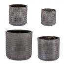 Set 4 Vasi a Cilindro Tressage Antracite
