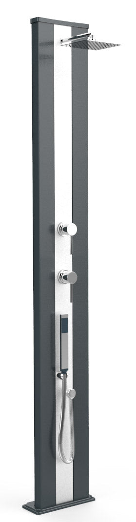Doccia Solare da Esterno Giardino 40L Miscelatore e Doccetta Mobile Arkema Dada S Fascia Inox Grigio Antracite Inox sconto