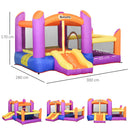 Castello Giostra Gonfiabile 300x280x170 cm con Scivolo e Piscina Multicolor