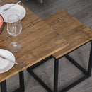 Set Tavolo e 4 Sgabelli da Giardino in Metallo e Legno MDF